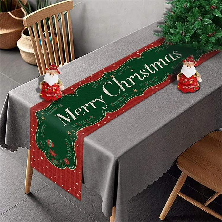 Christmas Table Runner 100D Polyester Dining Table Cloth Party Decoration - SDJZQ5-1