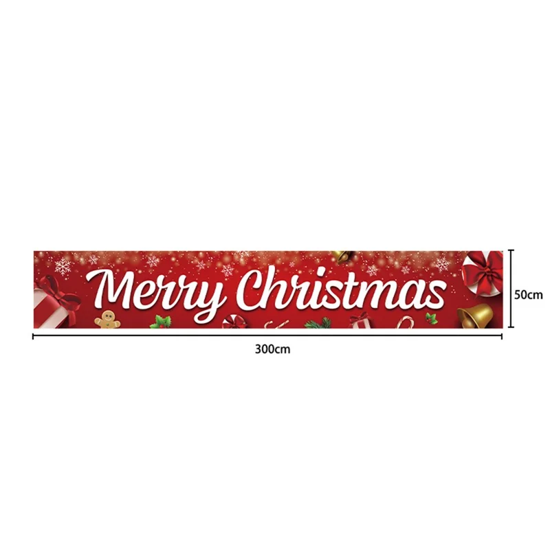 HF 50x300cm 100D Polyester Christmas Photo Backdrop Banner Yard Decoration - HF-01