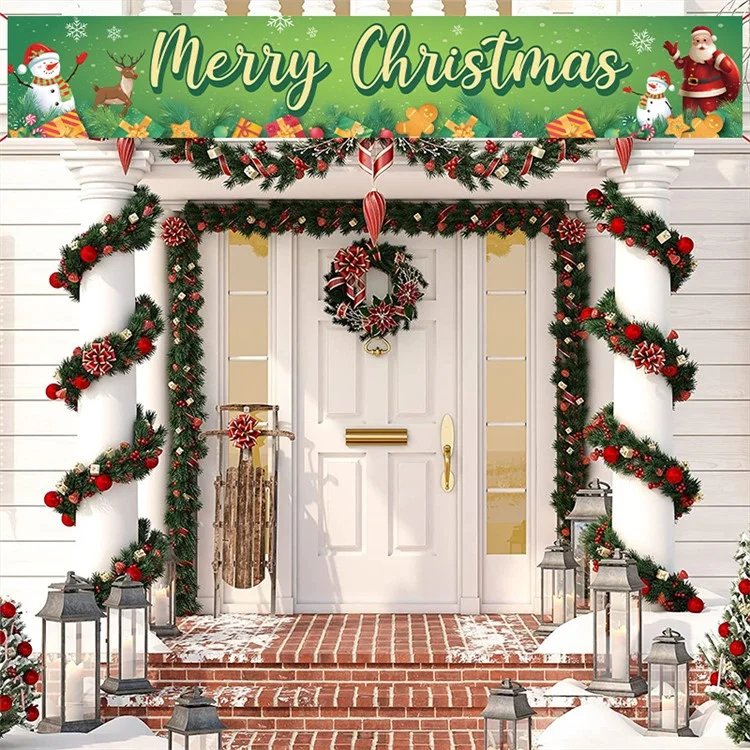 HF 50x300cm 100D Polyester Christmas Photo Backdrop Banner Yard Decoration - HF-04