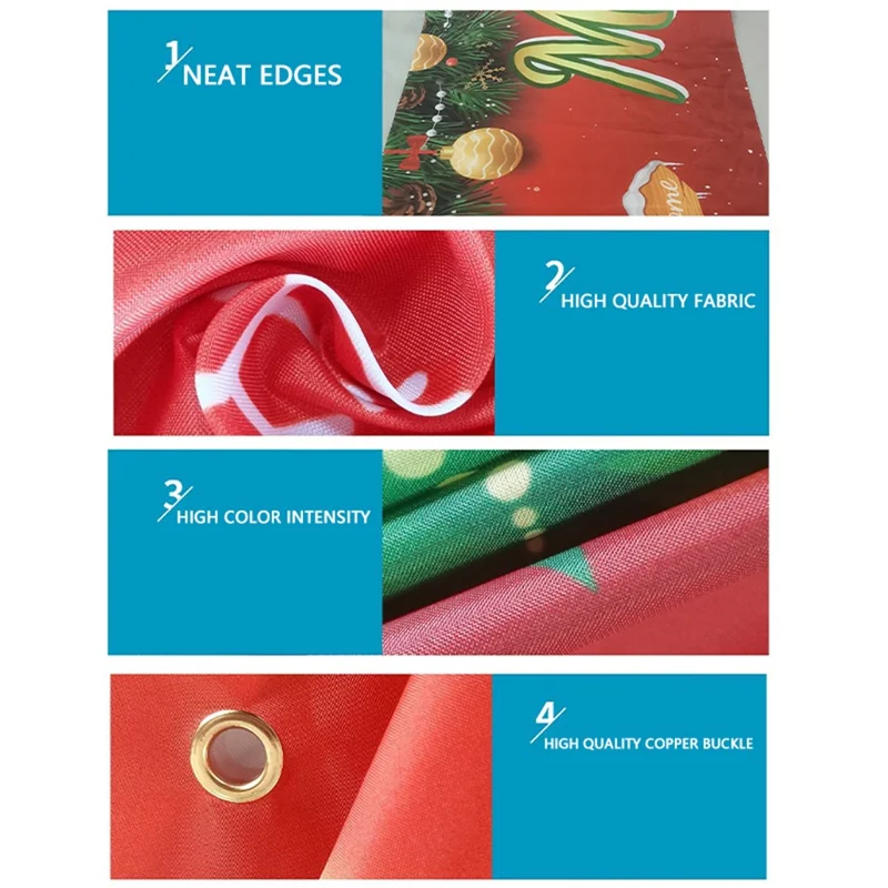 100D Polyester Christmas Banner Photography Backdrop Xmas Party Decoration Background Cloth - CHF-01