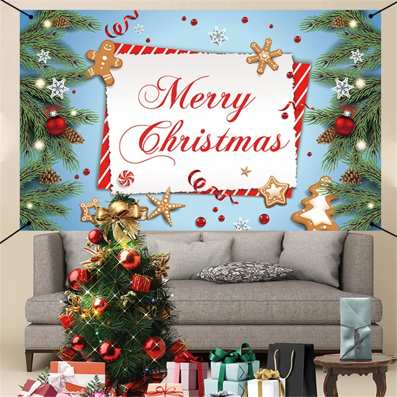 100D Polyester Christmas Banner Photography Backdrop Xmas Party Decoration Background Cloth - CHF-01