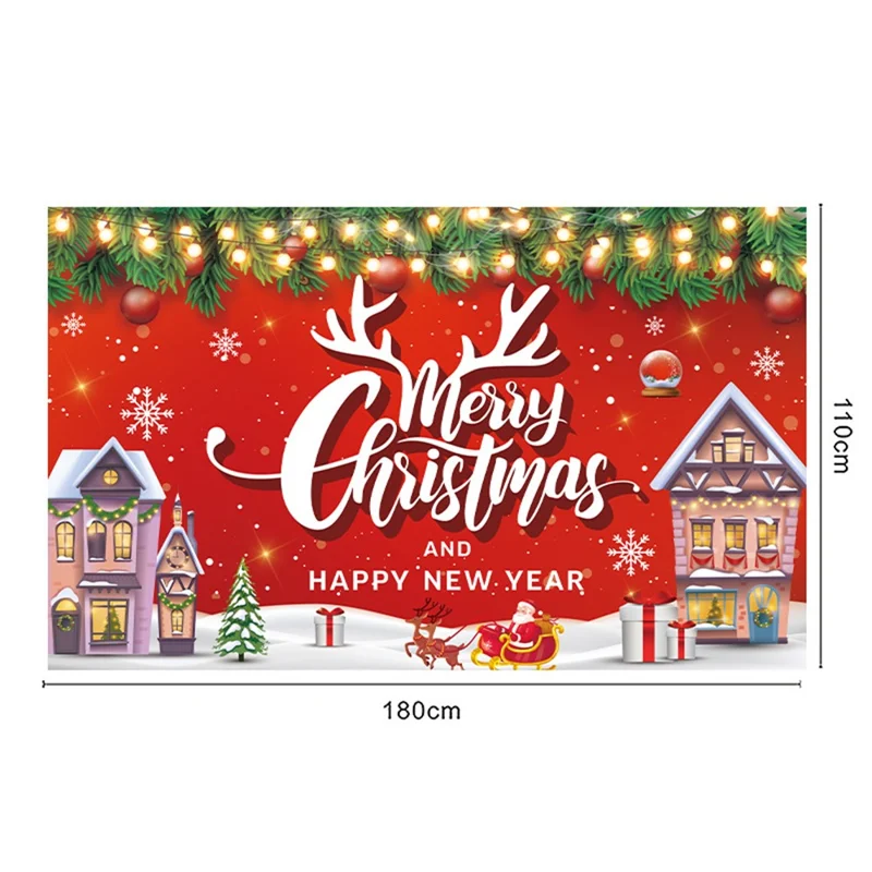 Christmas Background Banner 100D Polyester Fabric Photography Backdrop Xmas Wall Decor - CHF-01