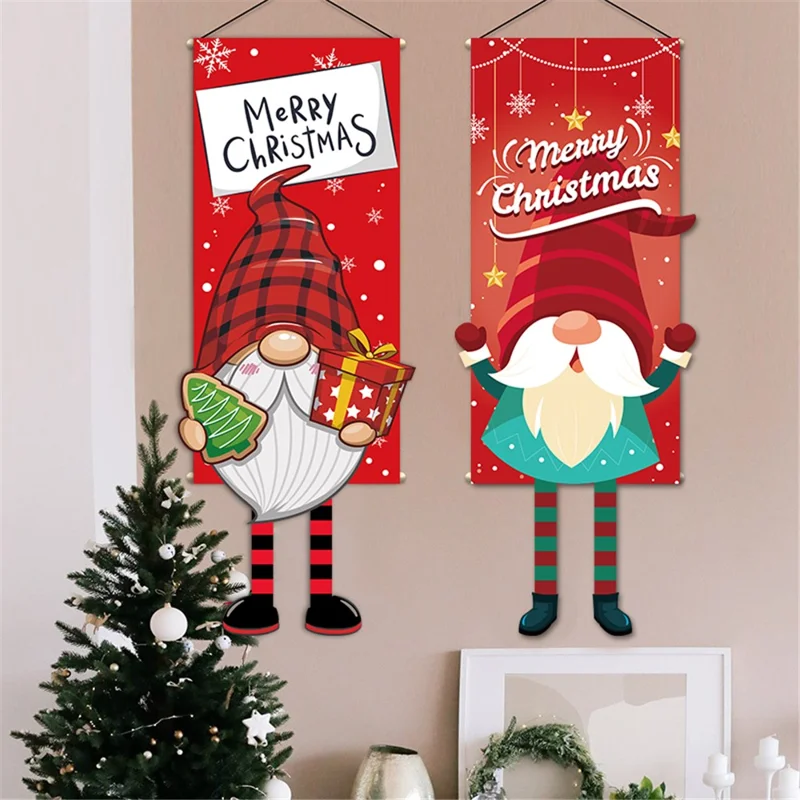 SDGQ6 Merry Christmas Hanging Banner 100D Polyester Door Window Hanging Flag Ornament - SDGQ6-01