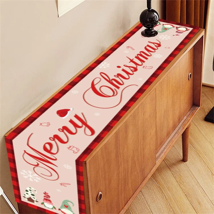 Christmas Table Runner Polyester Tablecloth Rectangle Xmas Decoration Party Supplies - ZQ01