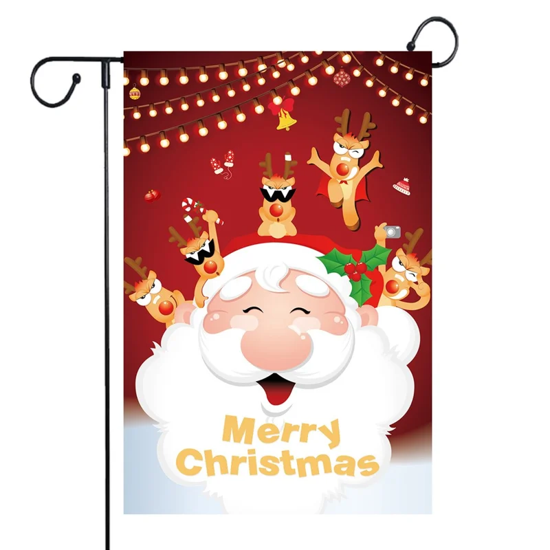 100D Polyester Cloth Christmas Garden Yard Banner Photography Backdrop Xmas Decorative Flag - HYQ-10