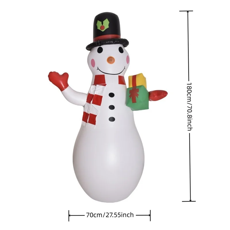 180x70cm PVC Inflatable Christmas Snowman Tumbler Outdoor Indoor Party Xmas Decoration