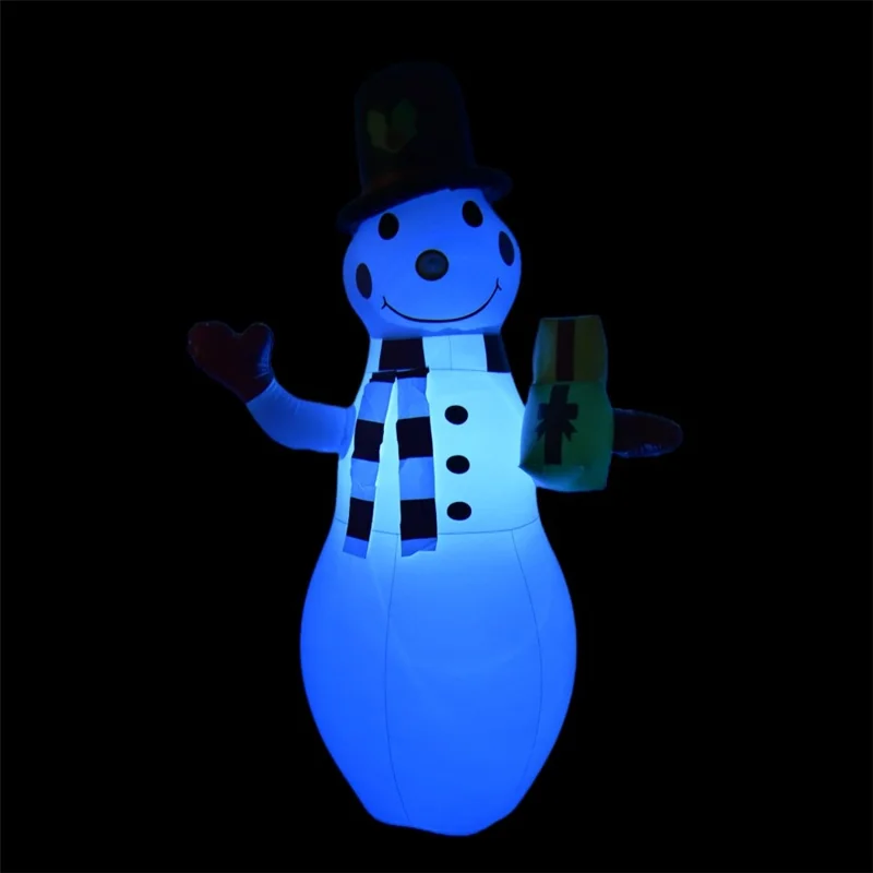 RGB Light Remote Christmas Toy Cute Snowman Decor Inflatable Design PVC Xmas Ornament