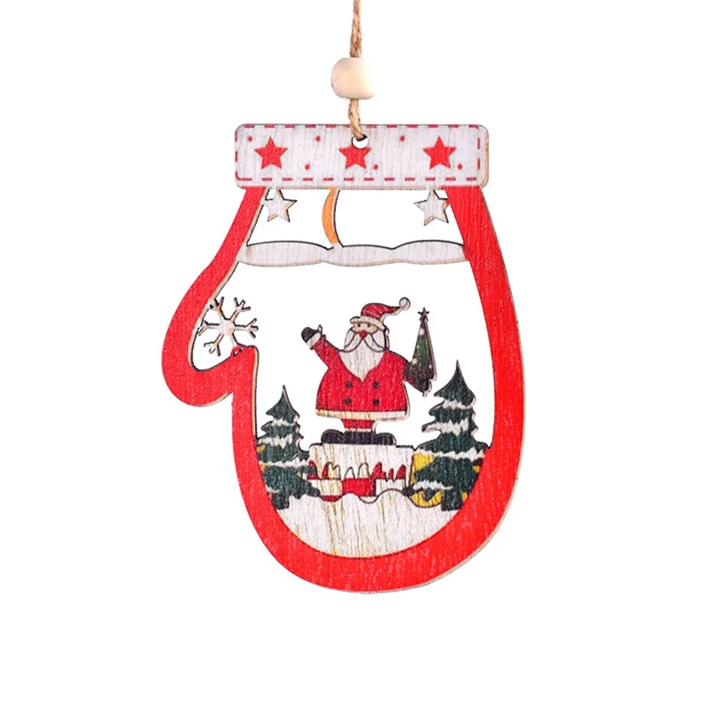 Wooden Ornament Party Supplies Christmas Decor Xmas Tree Pendant Hanging Decor - Style A