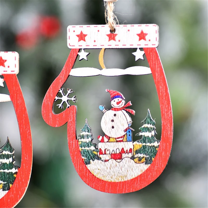Wooden Ornament Party Supplies Christmas Decor Xmas Tree Pendant Hanging Decor - Style A