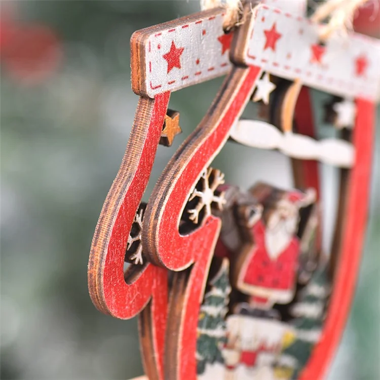 Decorazione per albero di Natale in legno per feste e decorazioni natalizie - Stile B