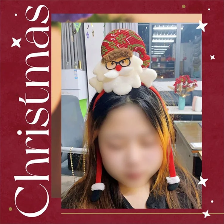 CH-TK48 12 Pezzi Lovely Christmas Style Hair Hoop Non-woven Fabric Head Hoop Kids Adult Xmas Headwear - Babbo Natale