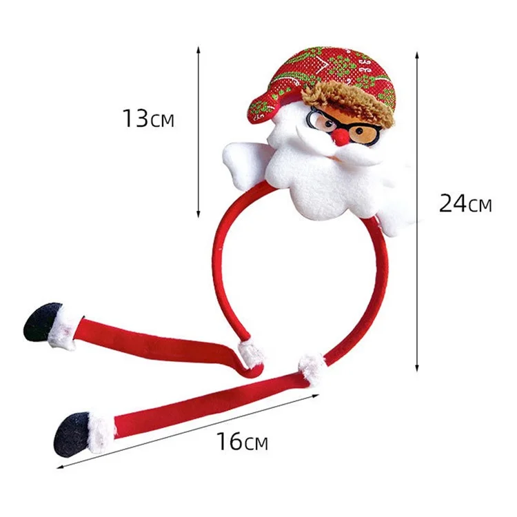 CH-TK48 12 Pezzi Lovely Christmas Style Hair Hoop Non-woven Fabric Head Hoop Kids Adult Xmas Headwear - Babbo Natale