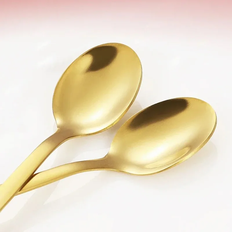 4Pcs / Set Christmas Spoons Dining Table Utensils Xmas Party Decor, Style A (BPA Free, No FDA) - Gold