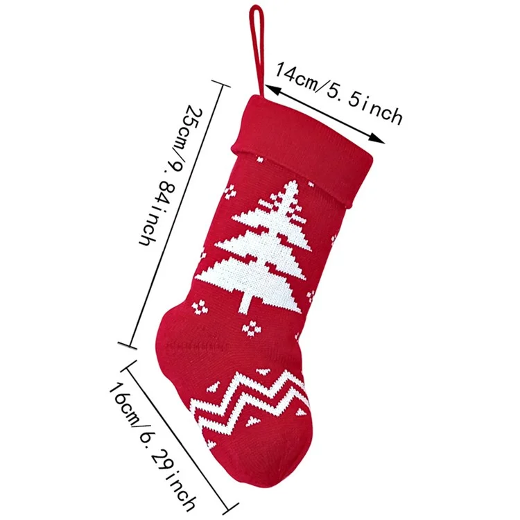 Calzini natalizi a maglia Calza natalizia regalo Borsa portacaramelle Decorazione appendibile per l'albero di Natale - Stile A