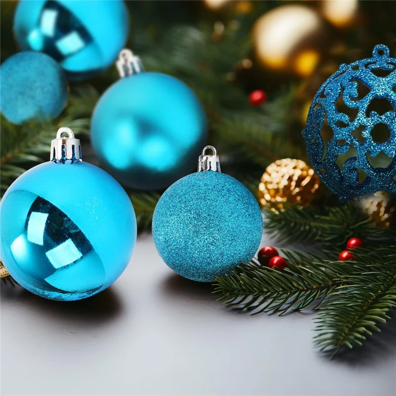 100Pcs / Set 3-6cm Christmas Balls Xmas Tree Hanging Ornament Party Decoration - Blue+White+Pink
