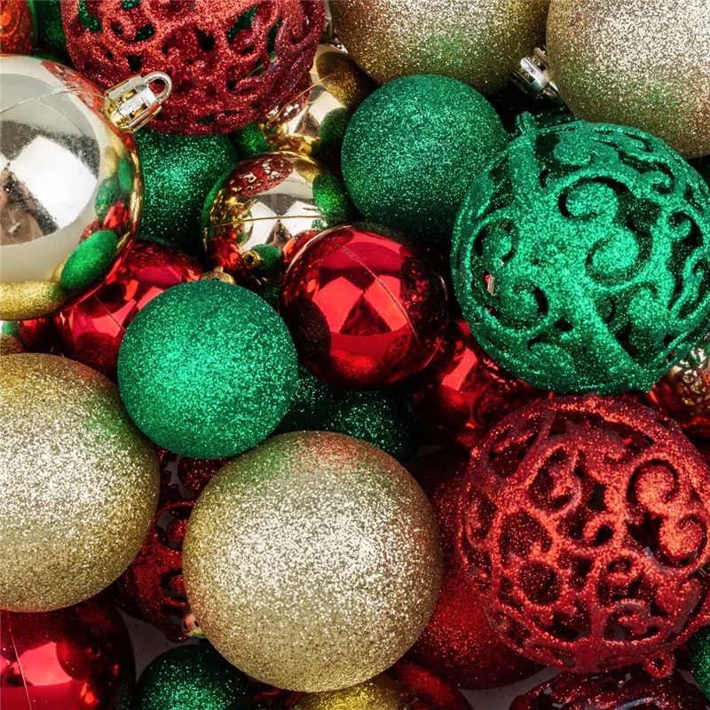 100Pcs / Set 3-6cm Christmas Balls Xmas Tree Hanging Ornament Party Decoration - Blue+White+Pink