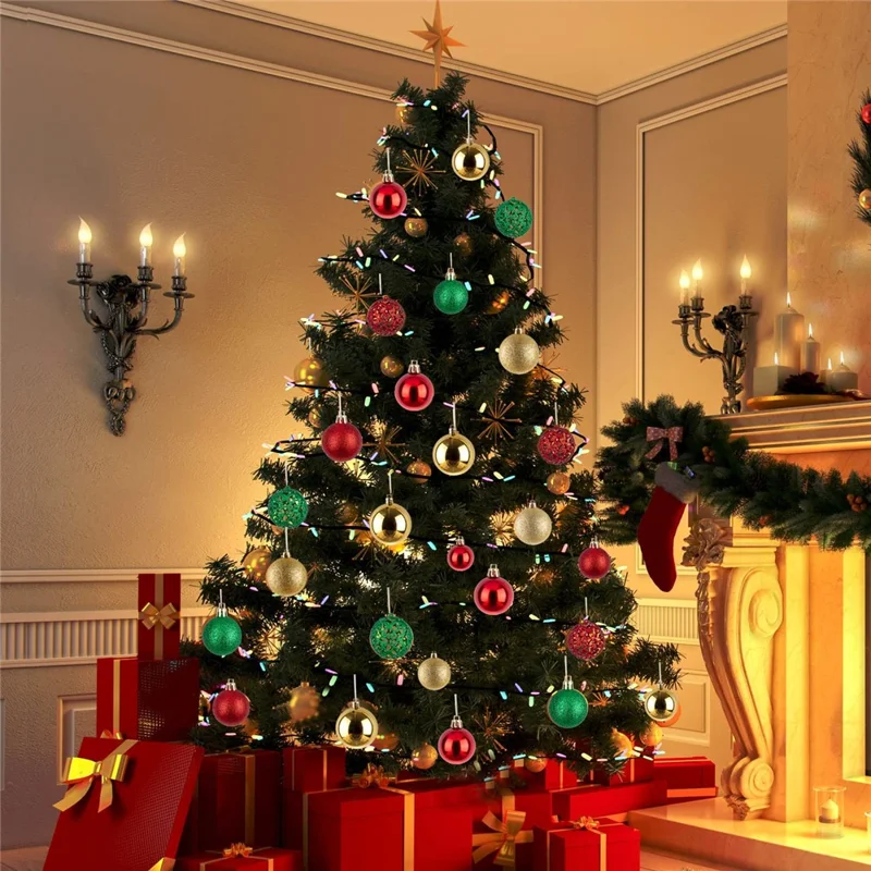 100Pcs / Set 3-6cm Christmas Balls Xmas Tree Hanging Ornament Party Decoration - Blue+White+Pink