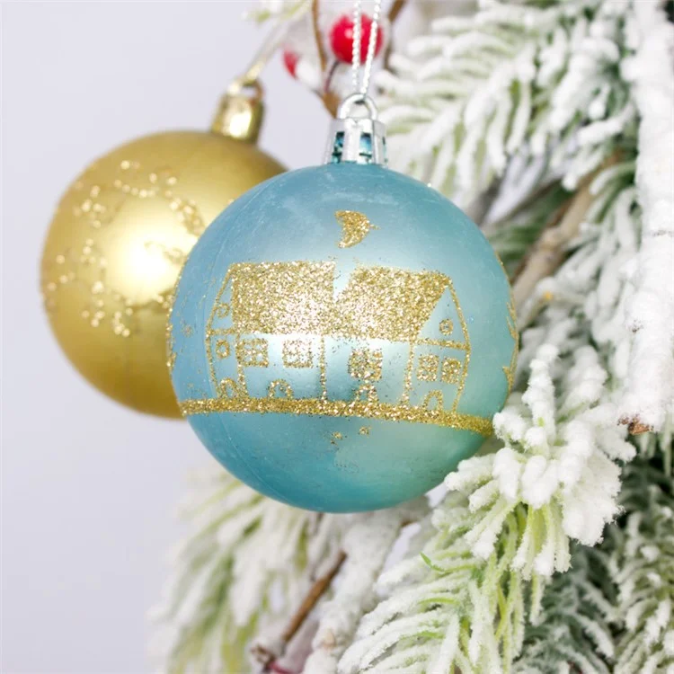 44Pcs / Box 3-6cm Electroplating Plastic Ball Christmas Tree Hanging Ornament Xmas Party Decoration - Gold+Red+Green