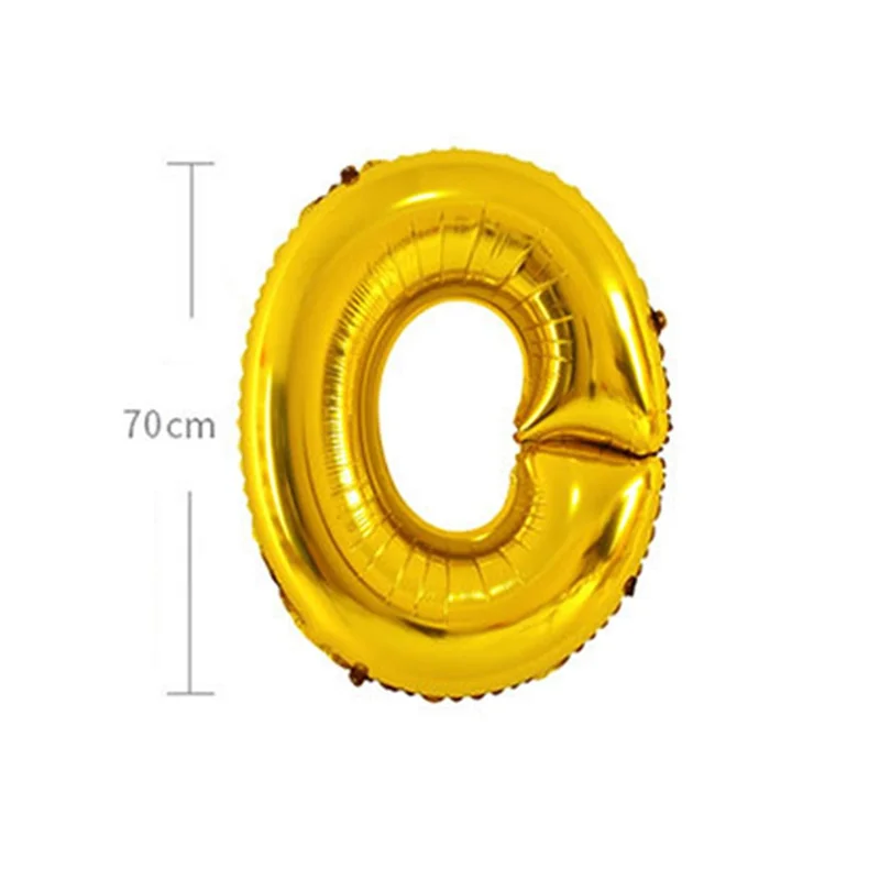 PJ-Q04 50Pcs 70cm Uppercase Letter Aluminum Foil Balloon Birthday Party Festival Decor - Gold A