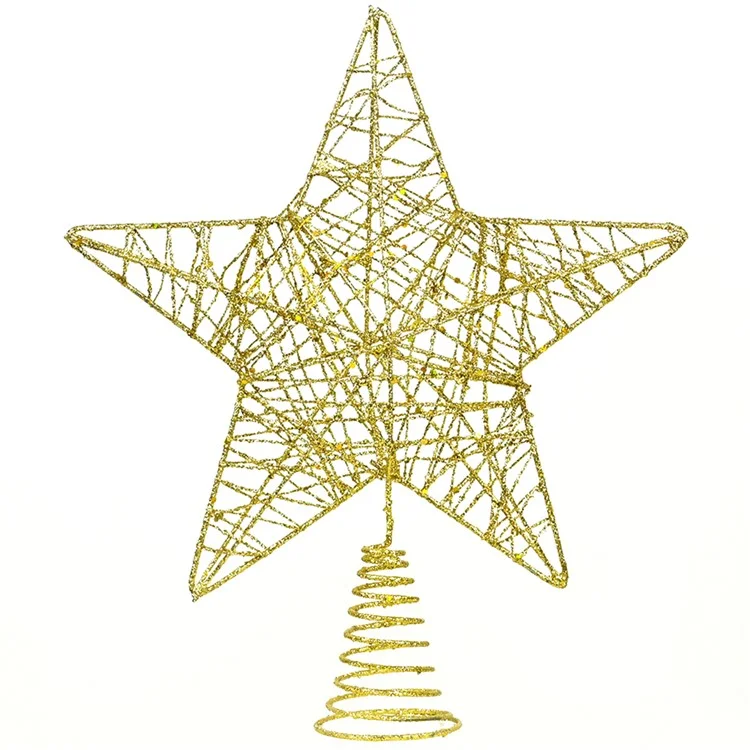 Adorno de Árbol de Navidad con Forma de Estrella de Hierro de 23x18cm