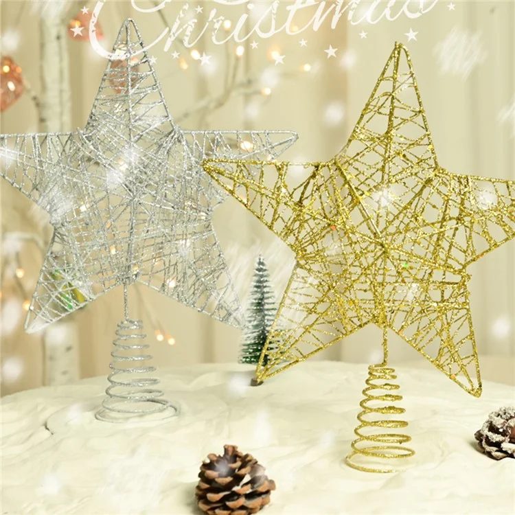 Adorno de Árbol de Navidad con Forma de Estrella de Hierro de 23x18cm