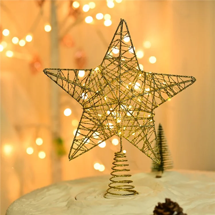 Adorno de Árbol de Navidad con Forma de Estrella de Hierro de 23x18cm