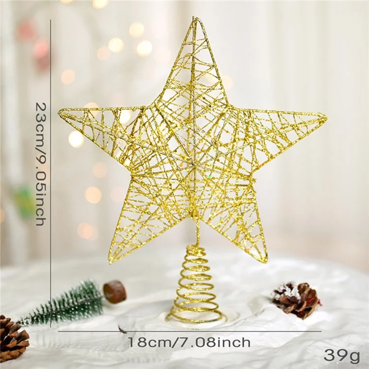 Adorno de Árbol de Navidad con Forma de Estrella de Hierro de 23x18cm