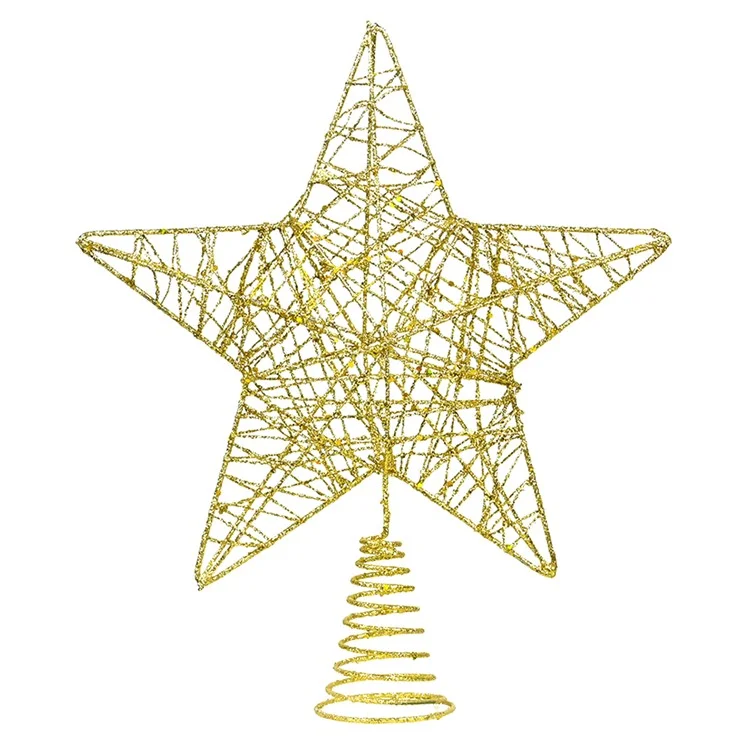 Topo de árvore de Natal em forma de estrela de 28x23cm, em arte de ferro