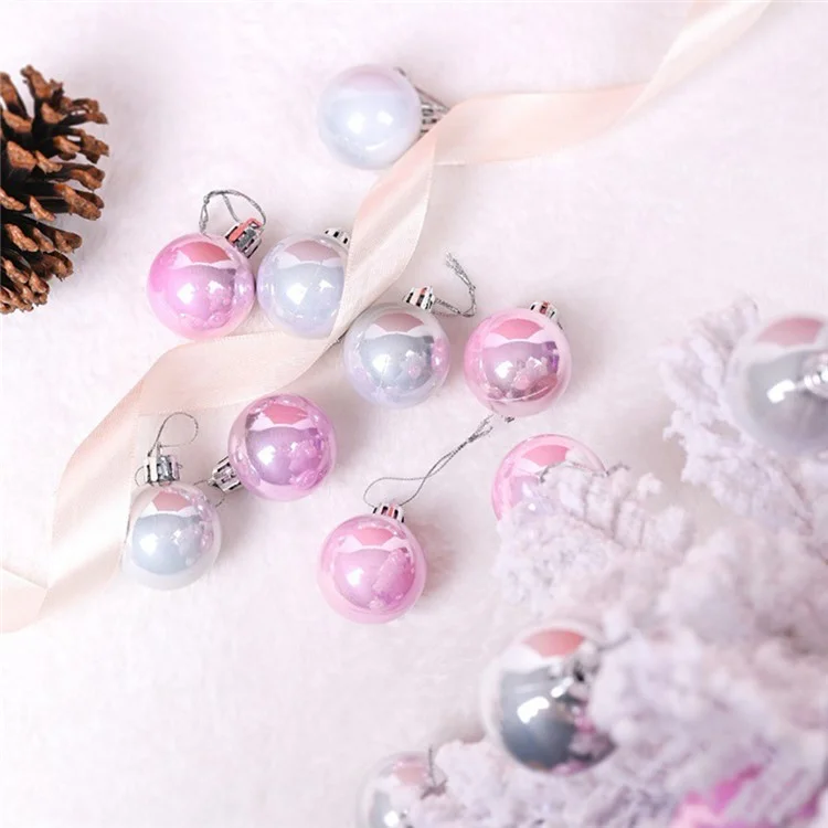 16Pcs / Set Christmas Balls 8cm ABS Ornaments Party Decorations Shatterproof Festival Hanging Pendants - Red