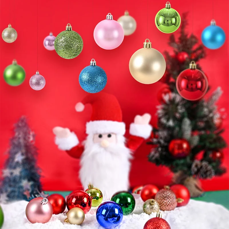24Pcs 4cm Christmas Ball Xmas Party Plastic Ornaments Hanging Decoration Gift - Sapphire