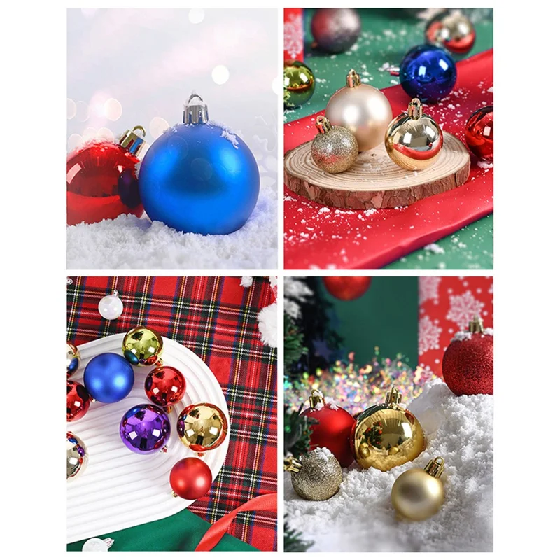 24Pcs 4cm Christmas Ball Xmas Party Plastic Ornaments Hanging Decoration Gift - Sapphire