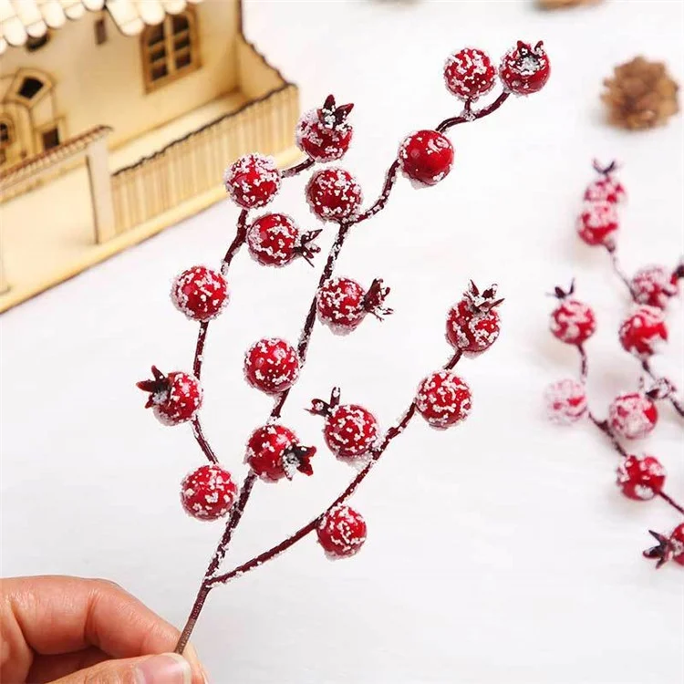 Artificial Red Berry Branch Christmas Ornament Xmas Decor DIY Material