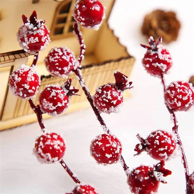 Artificial Red Berry Branch Christmas Ornament Xmas Decor DIY Material
