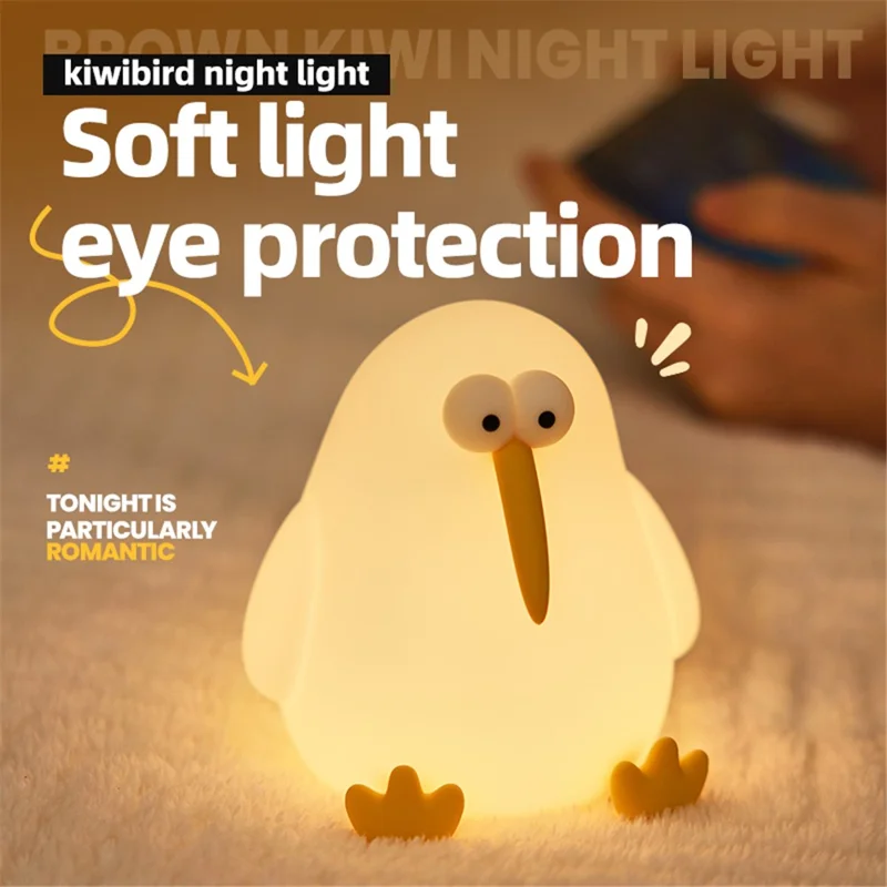 Lampe de table Kiwibird Night Light Warm Light Eye Protection Tap Dimmable pour chambre à coucher