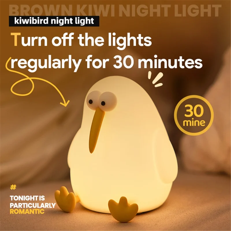Lampe de table Kiwibird Night Light Warm Light Eye Protection Tap Dimmable pour chambre à coucher