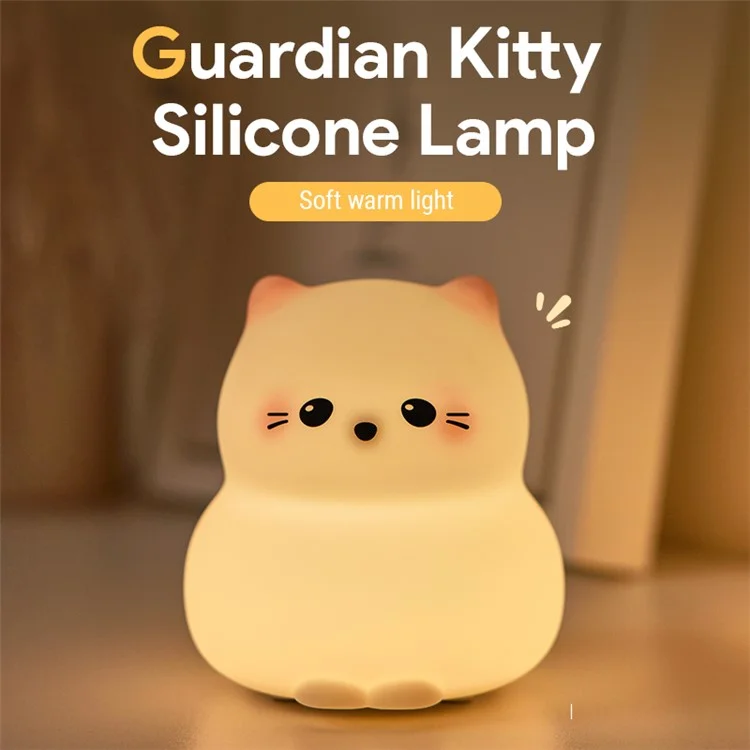 Mignon Chat de Dessin Animé Lampe de Chevet Lumière Chaude Protection des Yeux Lumière Graduable Lampe de Table