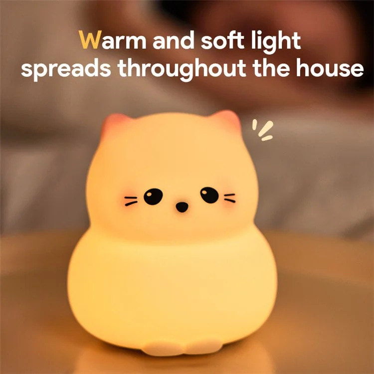 Mignon Chat de Dessin Animé Lampe de Chevet Lumière Chaude Protection des Yeux Lumière Graduable Lampe de Table