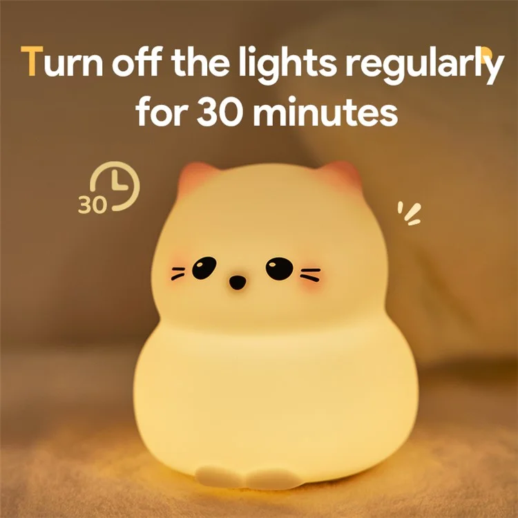 Mignon Chat de Dessin Animé Lampe de Chevet Lumière Chaude Protection des Yeux Lumière Graduable Lampe de Table