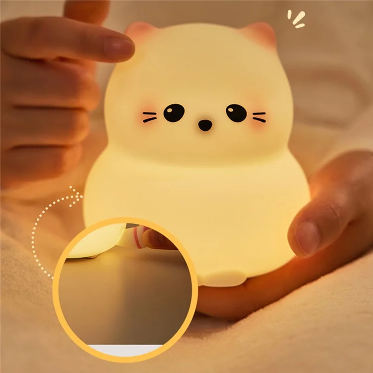 Mignon Chat de Dessin Animé Lampe de Chevet Lumière Chaude Protection des Yeux Lumière Graduable Lampe de Table