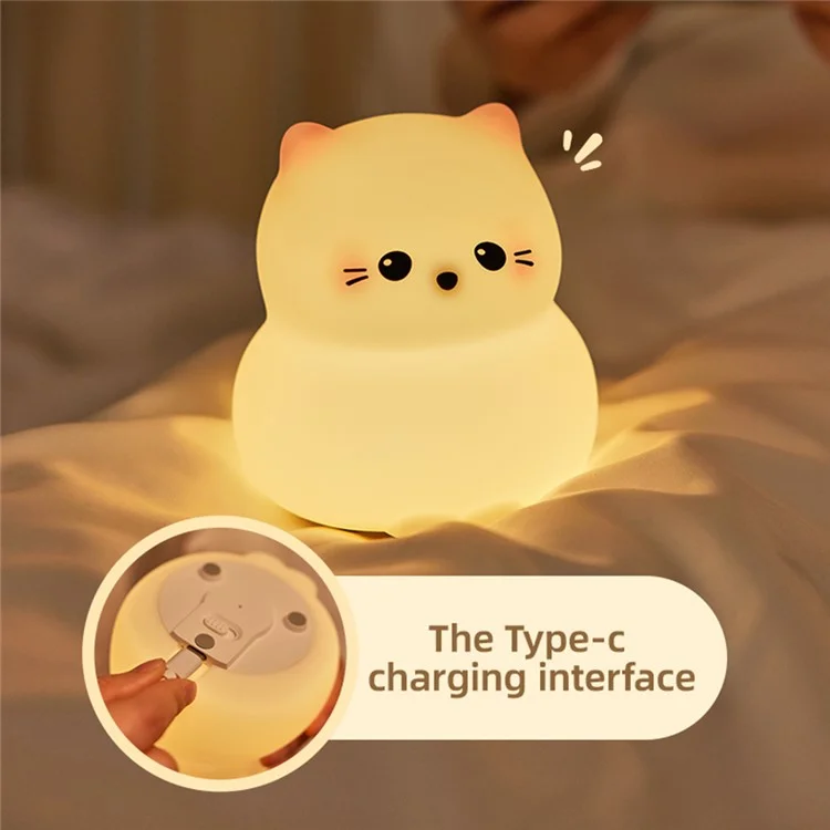 Mignon Chat de Dessin Animé Lampe de Chevet Lumière Chaude Protection des Yeux Lumière Graduable Lampe de Table
