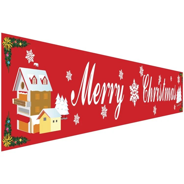 296x48cm 100D Polyester Merry Christmas Banner Hanging Sign Xmas Party Decoration - M01