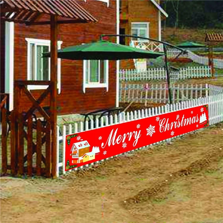 296x48cm 100D Polyester Merry Christmas Banner Hanging Sign Xmas Party Decoration - M01