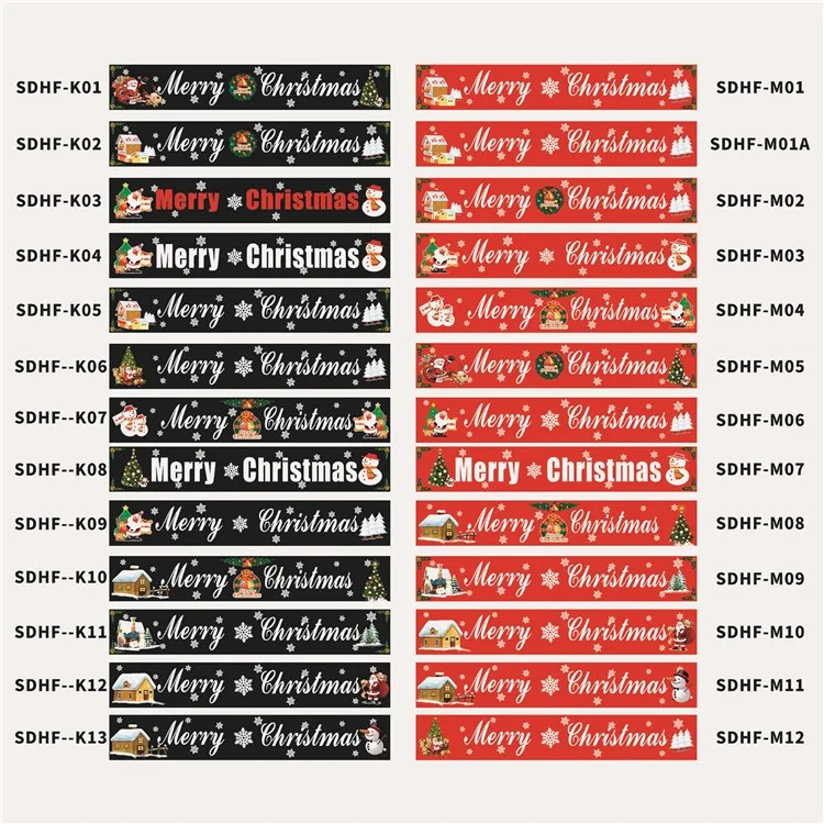 296x48cm 100D Polyester Merry Christmas Banner Hanging Sign Xmas Party Decoration - M01
