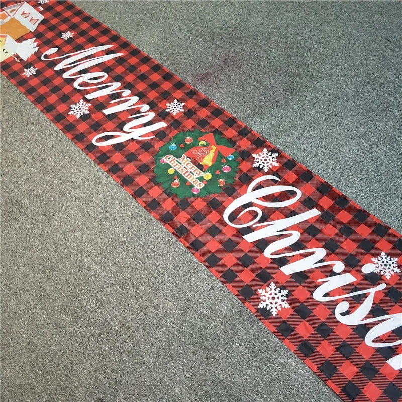 296x48cm Merry Christmas Banner 100D Polyester Large Hanging Sign Xmas Party Decoration Gift - Style A