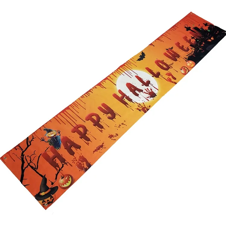 250x48cm Happy Halloween Banner Hanging Sign 100D Polyester Xmas Party Decoration - WSHF-002
