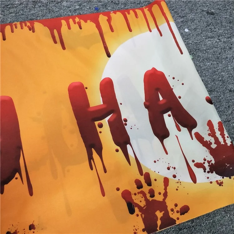 250x48cm Happy Halloween Banner Hanging Sign 100D Polyester Xmas Party Decoration - WSHF-002