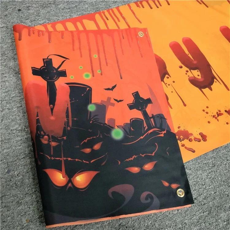 250x48cm Happy Halloween Banner Hanging Sign 100D Polyester Xmas Party Decoration - WSHF-002