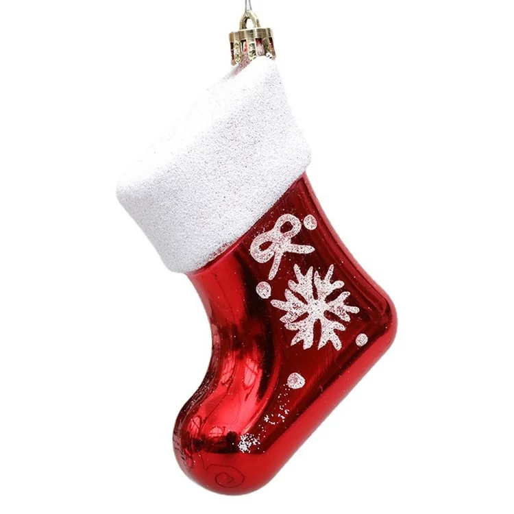 4Piezas / Conjunto Decoración Árbol de Navidad Regalo Bota de Caramelo Bastón de Caramelo Xmas Colgante Ornamento