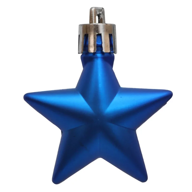 12Pcs 4cm Star Shape Christmas Tree Decoration Multi-Color Star Xmas Festival Hanging Ornament