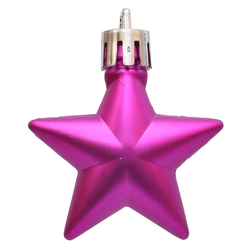 12Pcs 4cm Star Shape Christmas Tree Decoration Multi-Color Star Xmas Festival Hanging Ornament